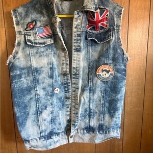 Denim Vest with Patches